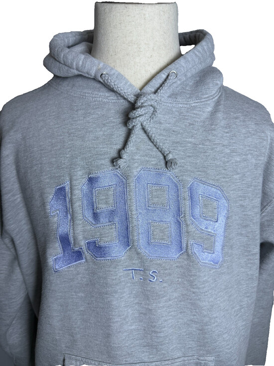 Taylor Swift Tops - Taylor Swift 1989 T. S. Official Hoodie, Size L, Gray and Purple Long Sleeve